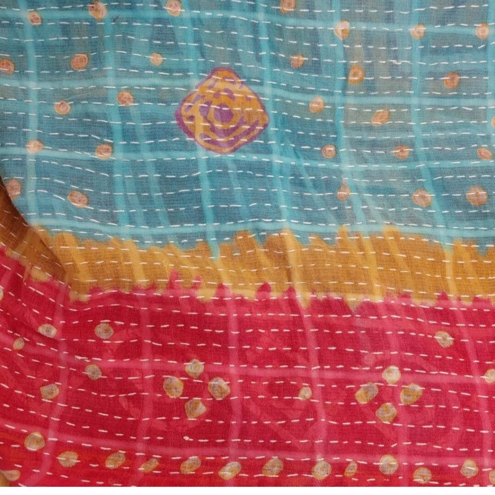 Kantha Boho Patchwork Duster Vest Patch Pockets F… - image 8